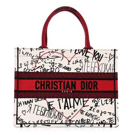 dior graffiti book tote|CHRISTIAN DIOR Canvas Embroidered Medium Dioramour .